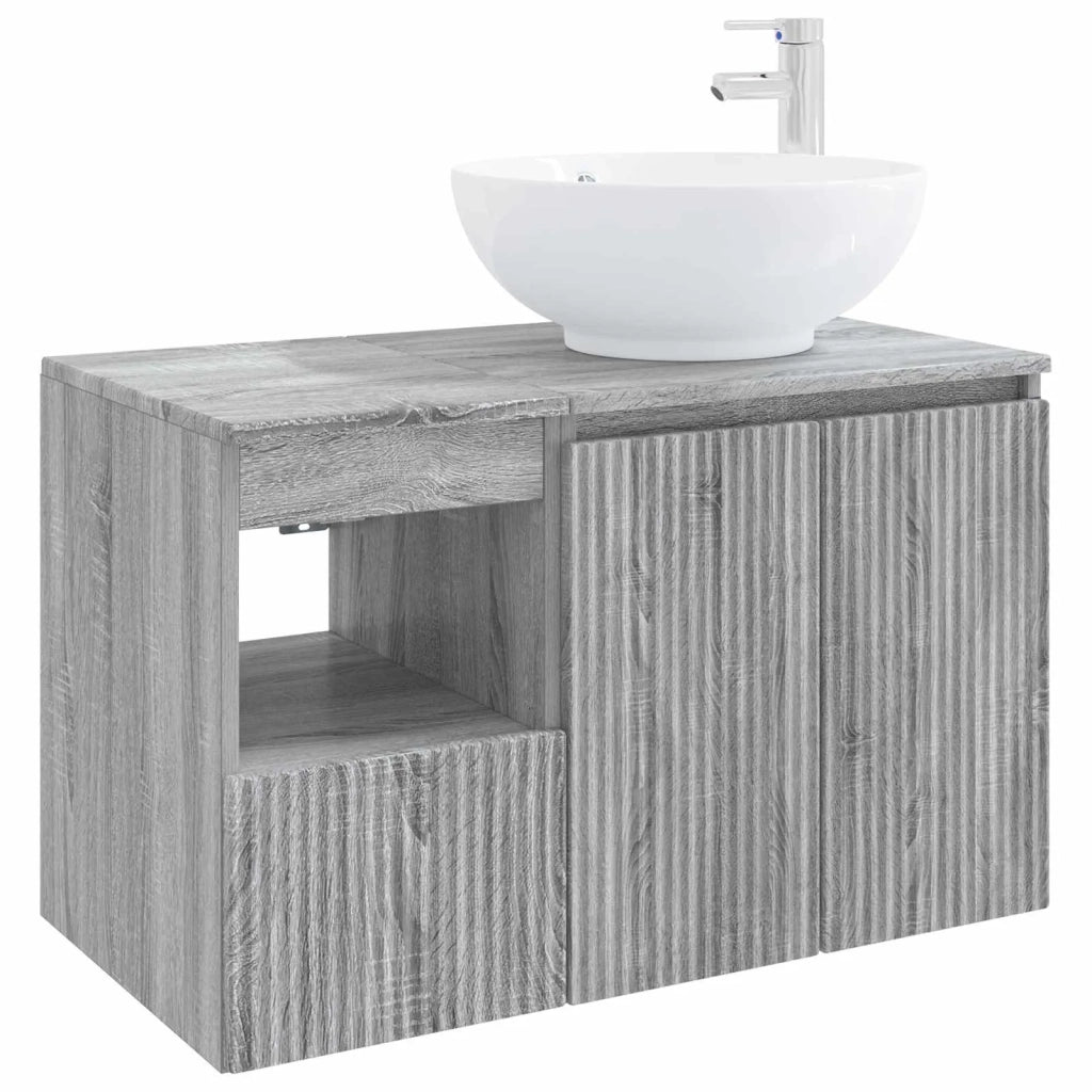Set di mobili per il bagno 2 pz Sonoma grigio 3404090