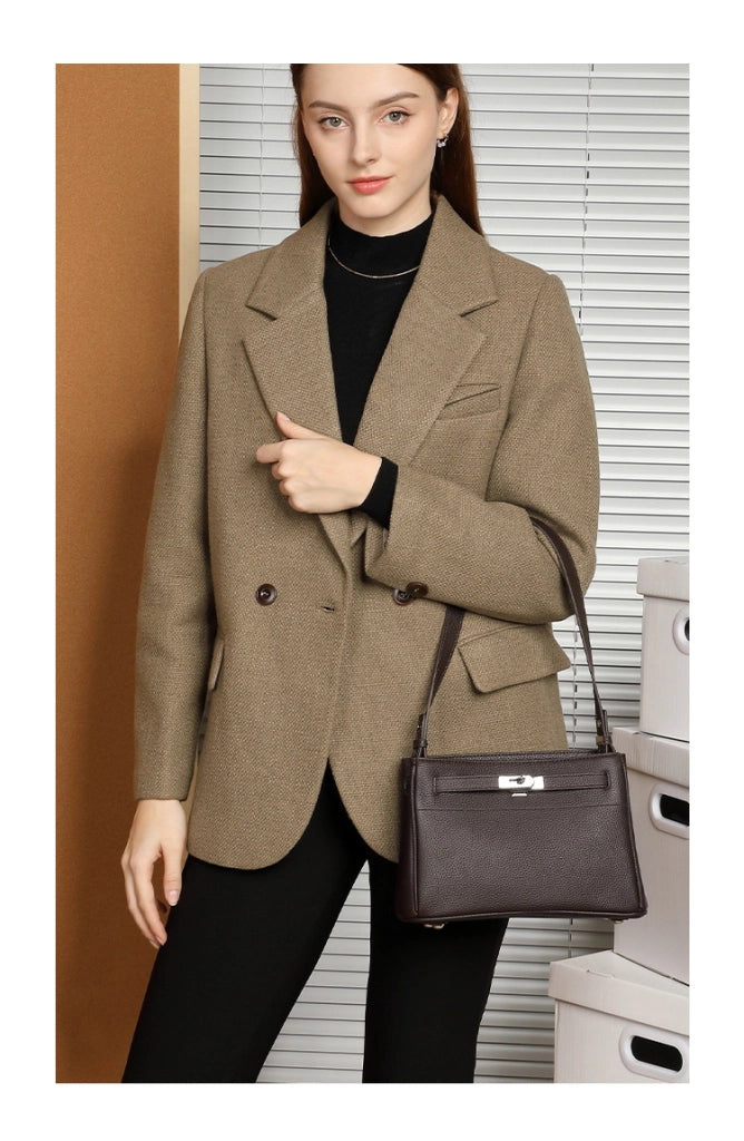Borsa a mano da donna in vera pelle stile retr¨°, marrone.