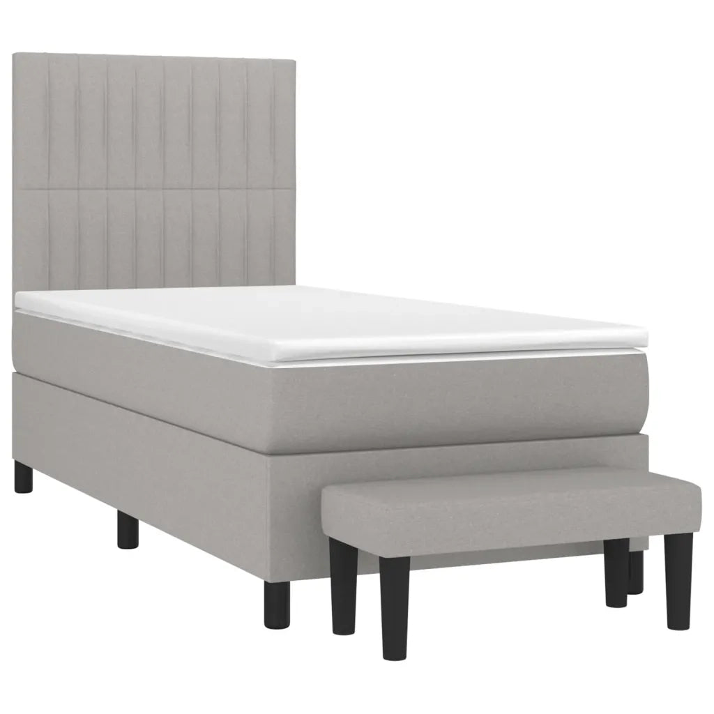 Giroletto a Molle con Materasso Grigio Chiaro 90x200 cm Tessuto 3136725