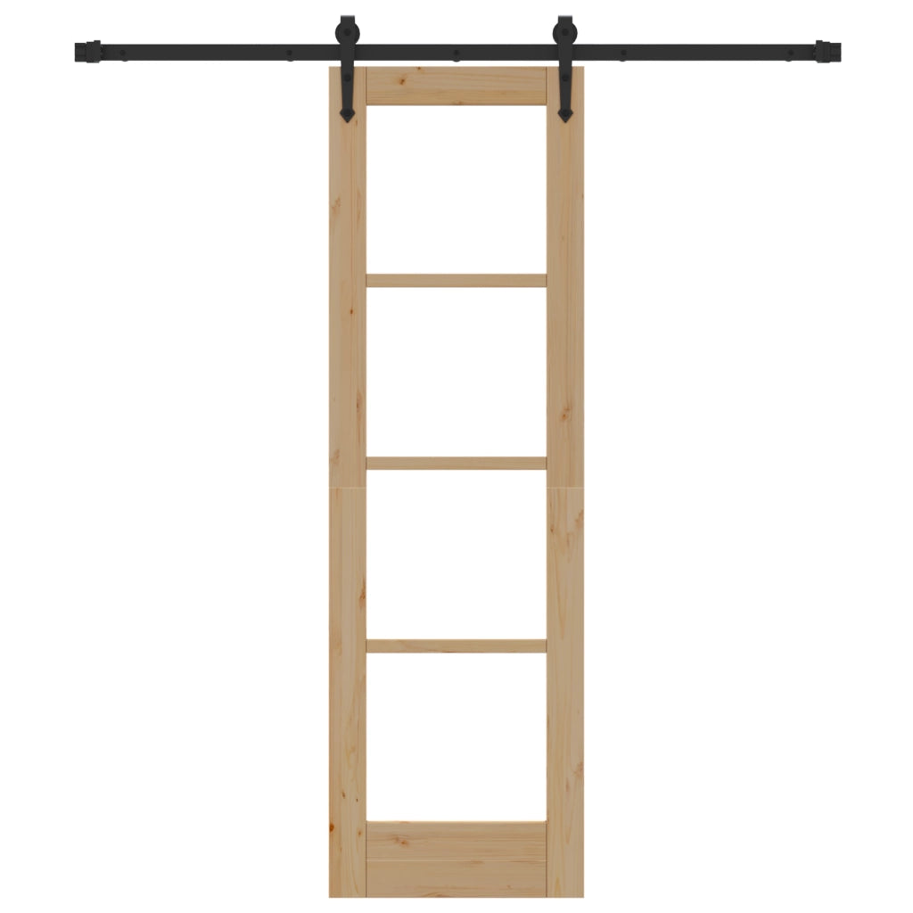 Porta scorrevole  con set di attrezzature 61x198.5 cm in legno massello di pino