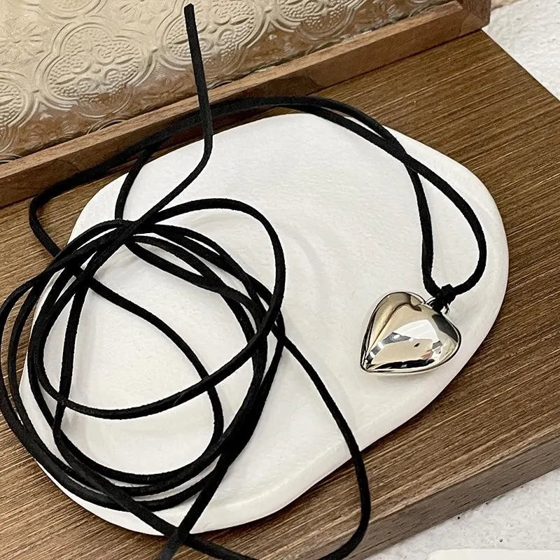 Collana a cuore con perline fatta a mano: catena lunga con ciondolo, regalo di compleanno