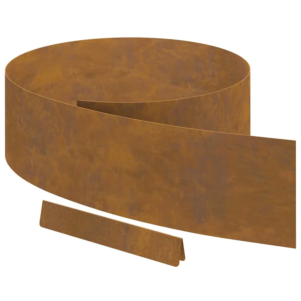 vidaXL Finitura per Prato da Giardino 4 pcs Ruggine 450 x 20 cm