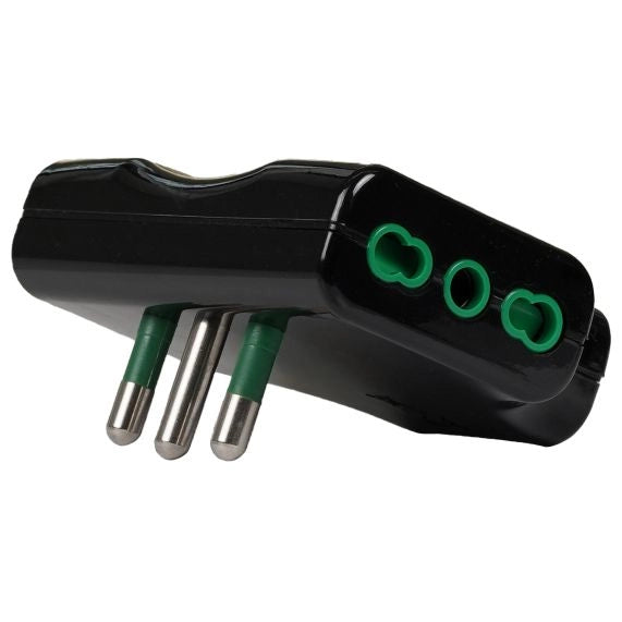 Adattatore Triplo Piatto 2 Poli + Terra 16A Nero 82221 Fanton