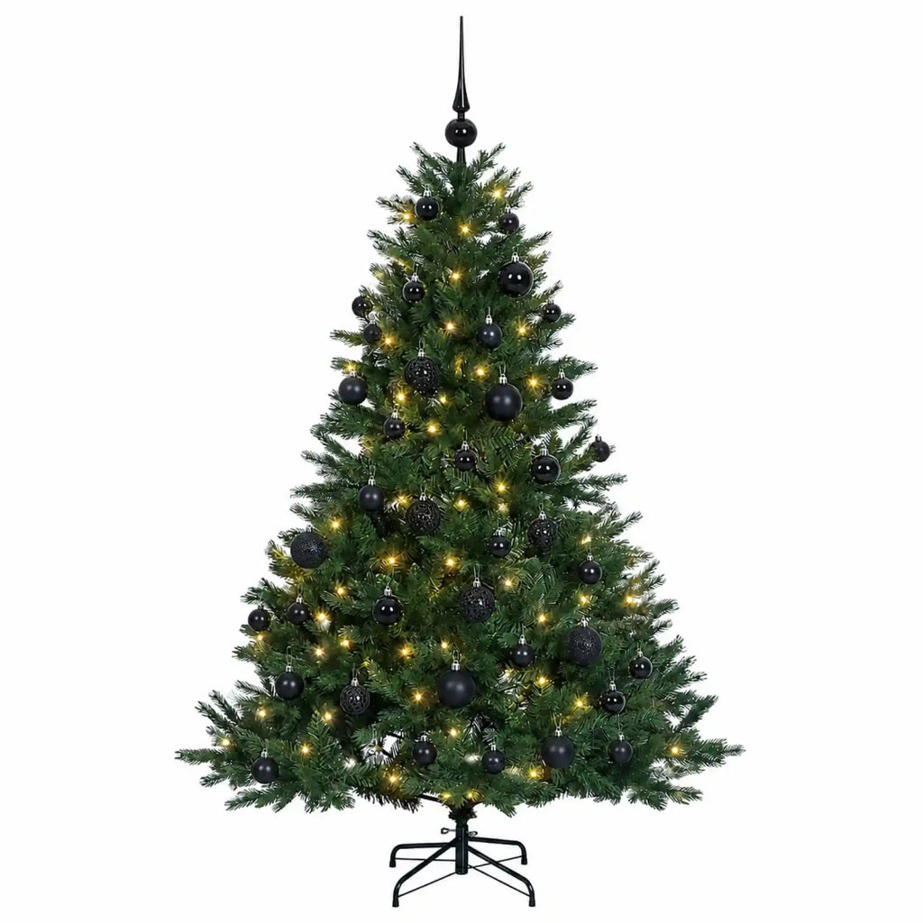 Albero di Natale artificiale con palline 120 cm 150 LED 3465559
