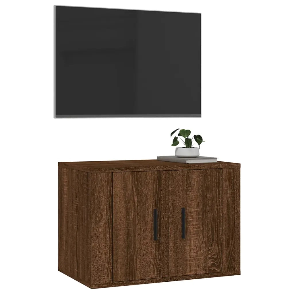 Mobile Porta TV a Parete Rovere Marrone 57x34,5x40 cm 816623