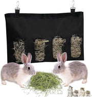 Dispensatore di cibo per conigli, coniglio, chinchilla, topi e piccoli animali (4 aperture nero)