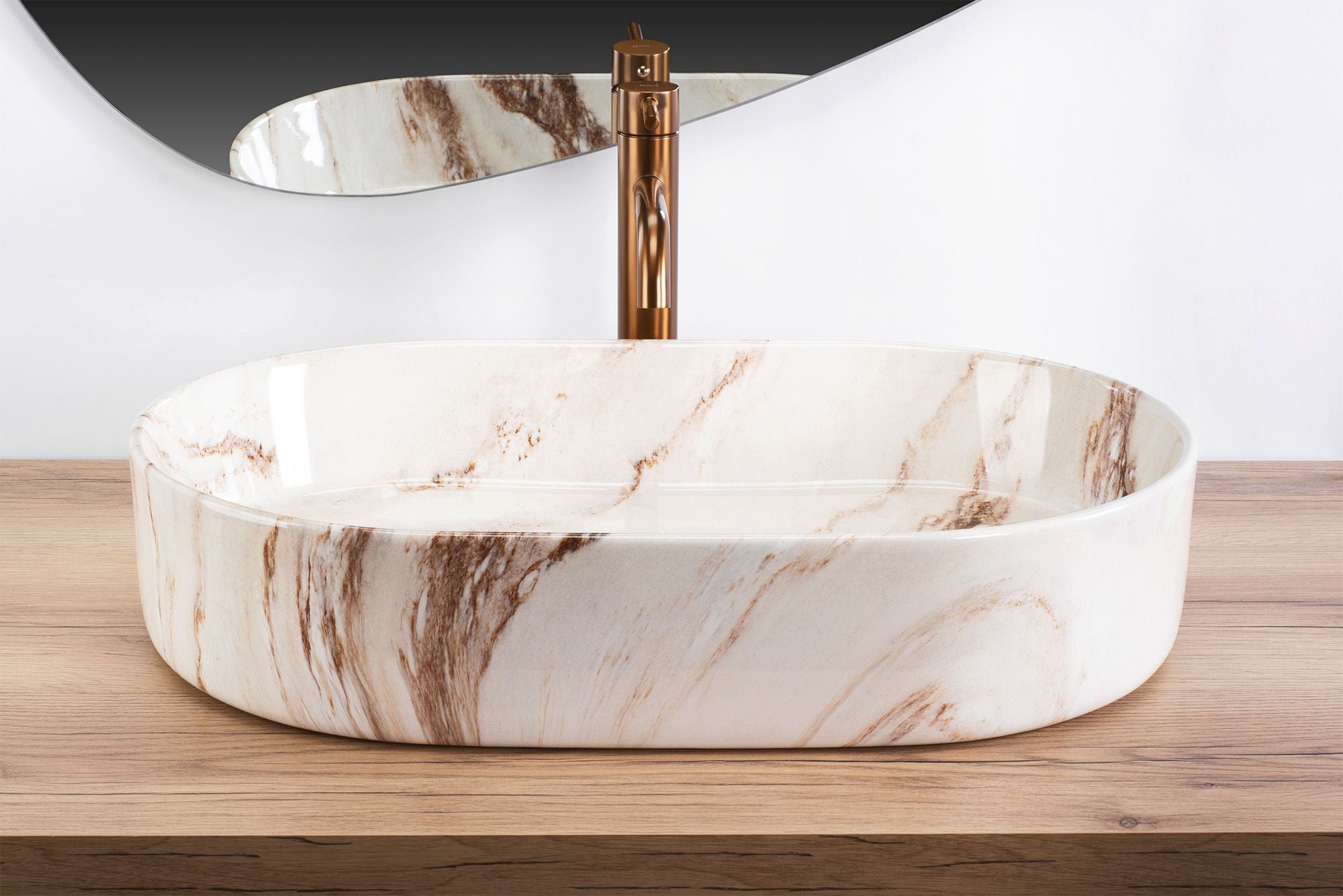 Lavabo Da Appoggio Rea Nadia 60 Marrone