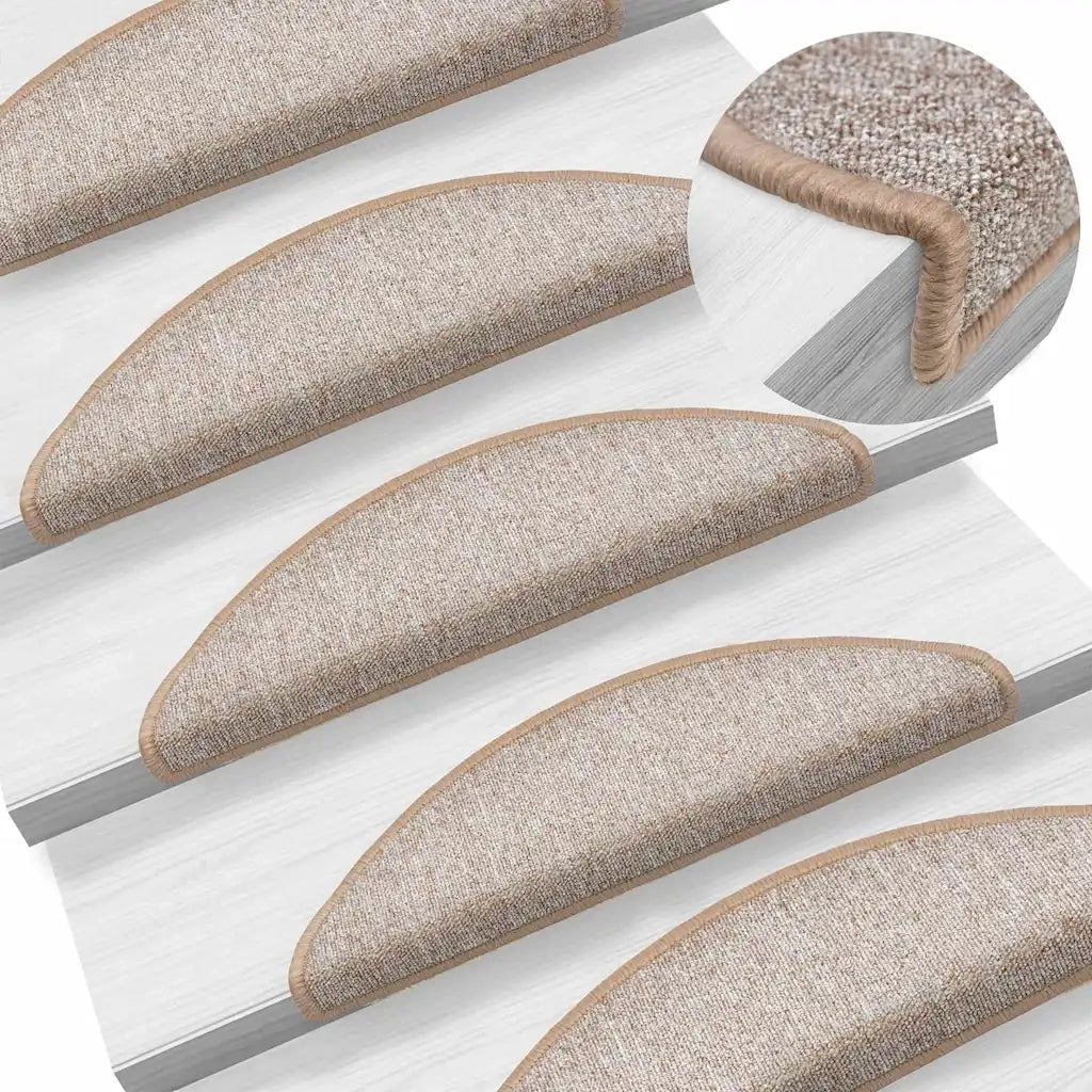 Tappetini per scale 30 pz | Gradini per Scale 56x17x3 cm Marrone chiaro Semicircolari