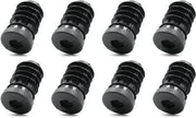 Stopper per tubi in plastica - Nero - Per tubi di diametro M8 - Ideale per la finitura dei tubi - Realizzato in plastica con dente di vite.