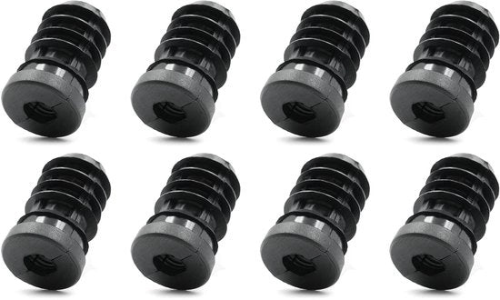 Stopper per tubi in plastica - Nero - Per tubi di diametro M8 - Ideale per la finitura dei tubi - Realizzato in plastica con dente di vite.