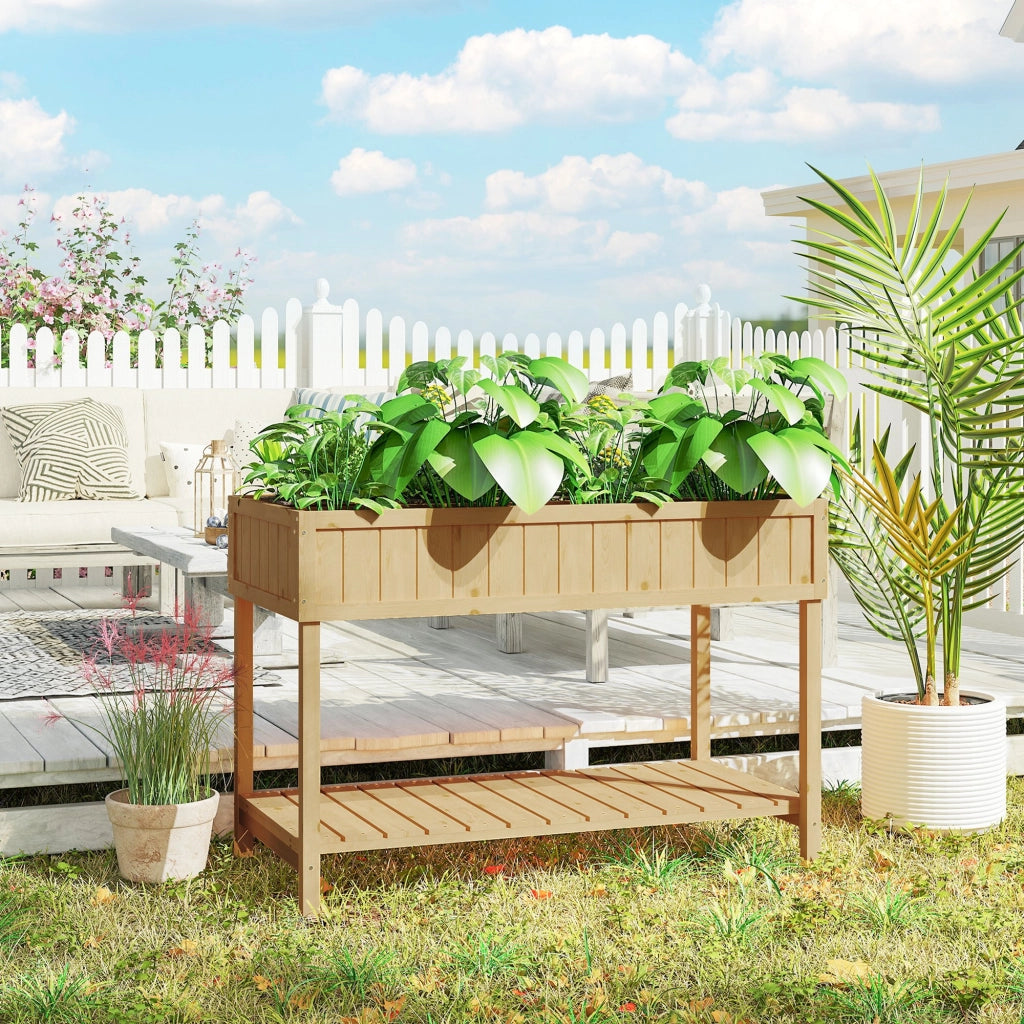 Tavolo da coltivazione in legno con scaffale ¨C zephmum ¨C 110x46x76 cm