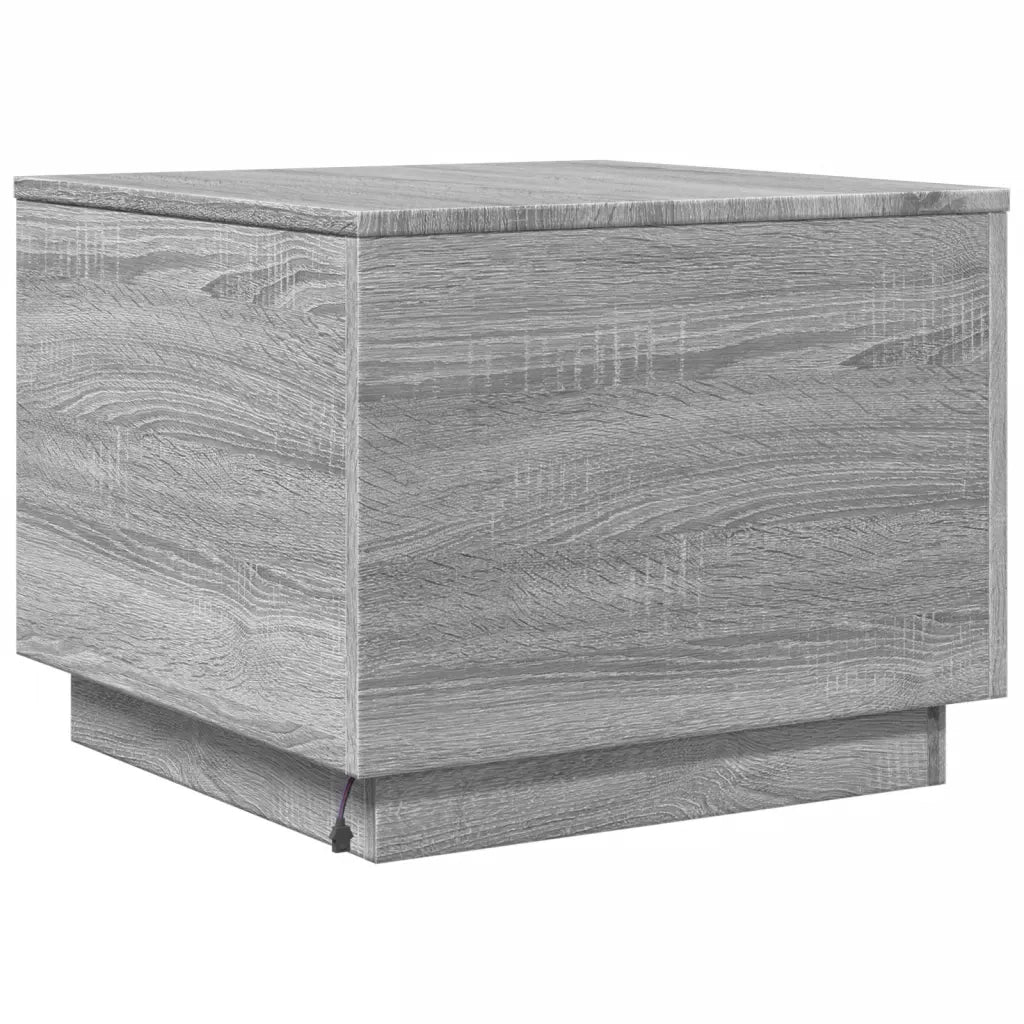 Tavolino da salotto | Tavolino da caff¨¨ | Tavolino da Soggiorno con Luci LED Grigio Sonoma 50x50x40 cm