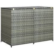 Copribidone Rifiuti Doppio in Polyrattan Antracite 148x77x111cm   cod mxl 65885