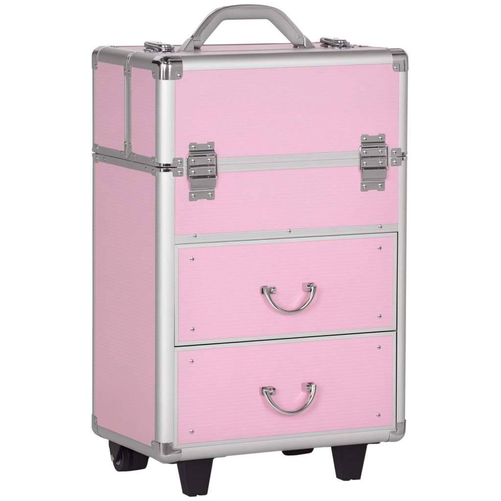 Valigetta Porta Trucchi Professionale ¨C zephmum ¨C 36x23x58 cm, Rosa