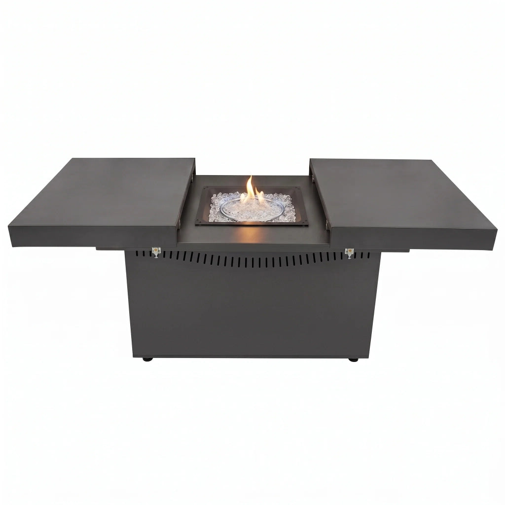 Set Giardino Alluminio 5 Posti Divano Poltrone Reclinabili Tavolo Braciere