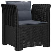 Poltrona a 1 Posto con Cuscini Aspetto Rattan PP Antracite 8011871