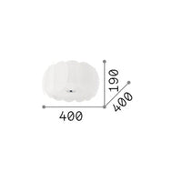 Plafoniera Moderna Ovalino Vetro Bianco 5 Luci E27