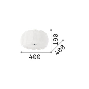 Plafoniera Moderna Ovalino Vetro Bianco 5 Luci E27
