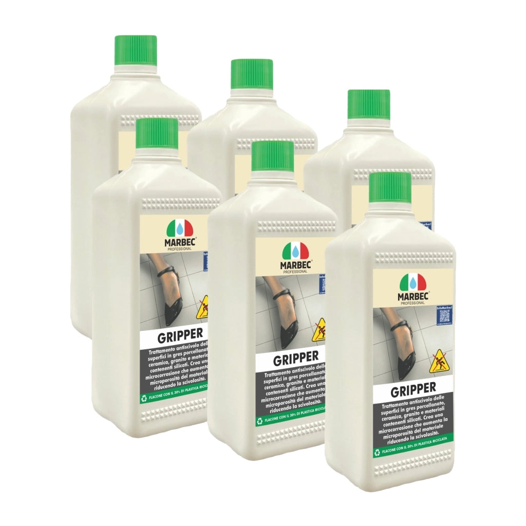 Trattamento antiscivolo per pavimenti GRIPPER   1LTx6Pz