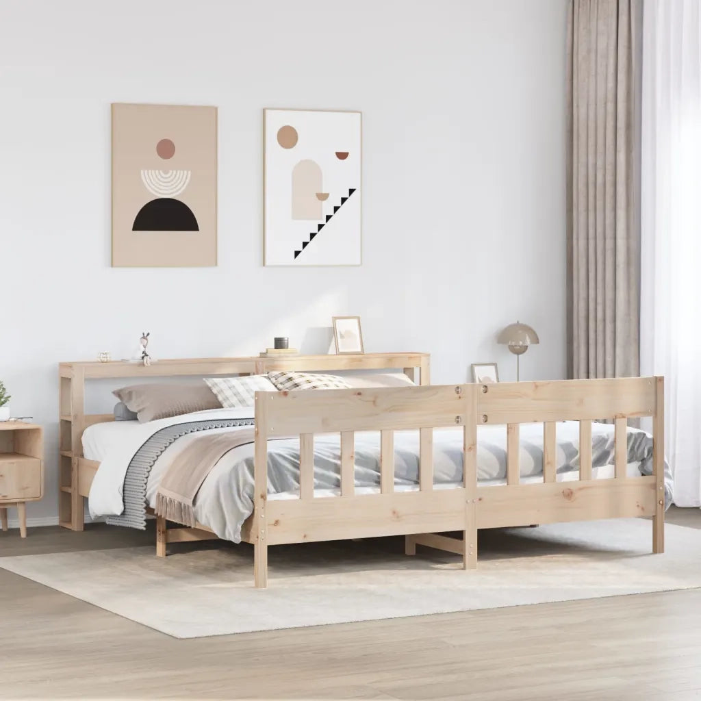 Letto senza Materasso 200x200 cm in Legno Massello di Pino 3306252
