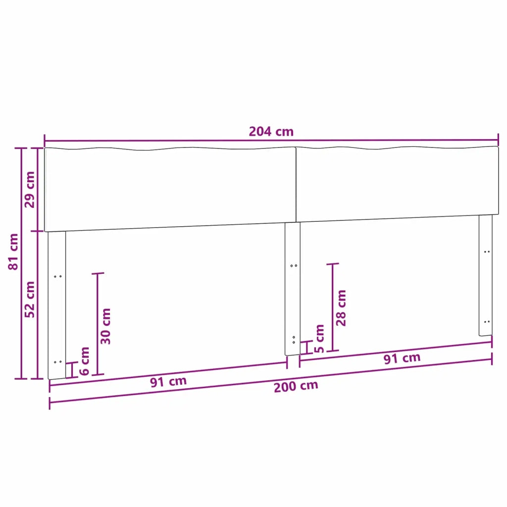 Testiera con bordo vivo ROSTOCK Bianco 200 cm 903247