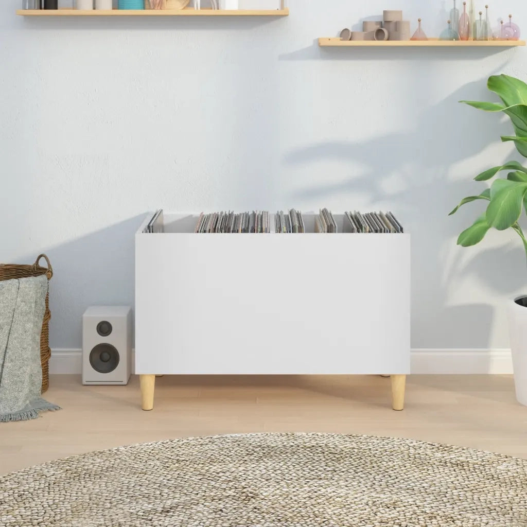 Mobile Porta Dischi Bianco 74,5x38x48 cm in Legno Multistrato