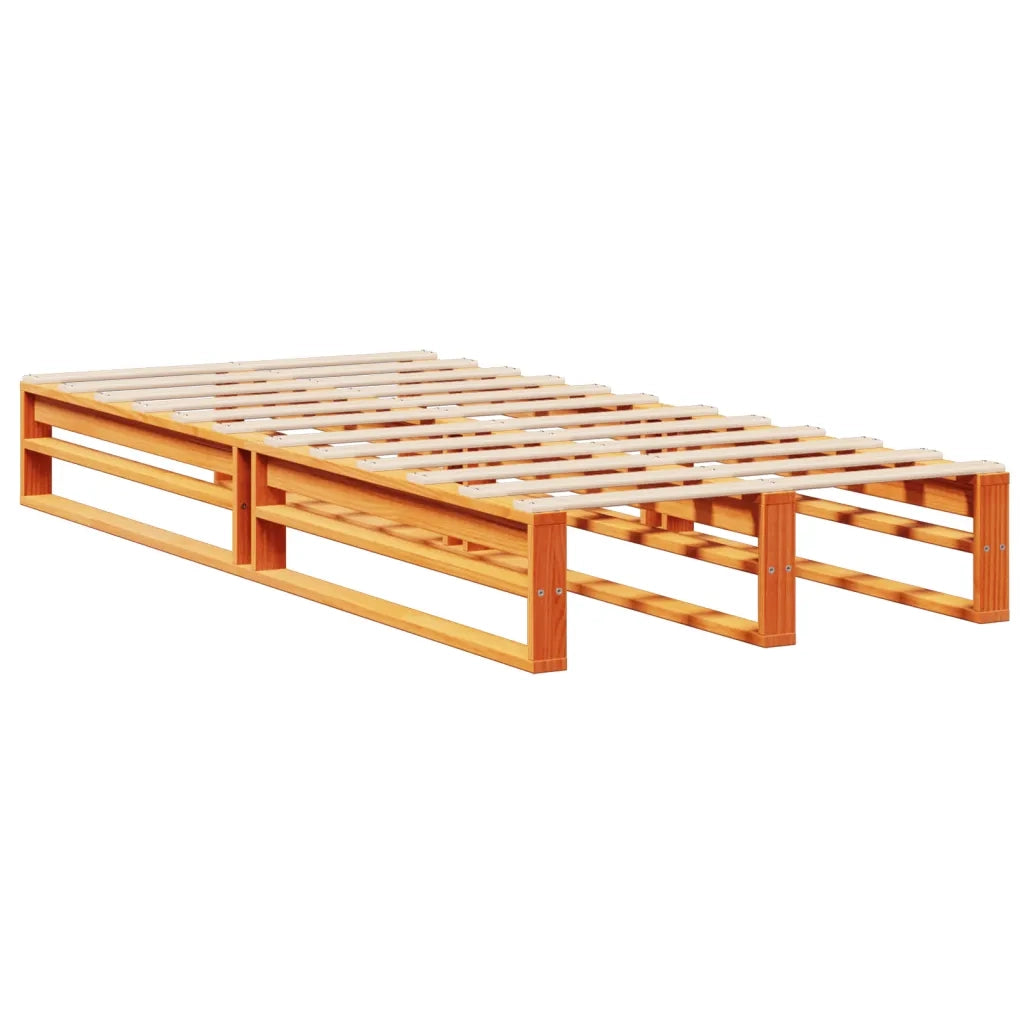 Letto Libreria senza Materasso Marrone Cera 100x200 cm Legno