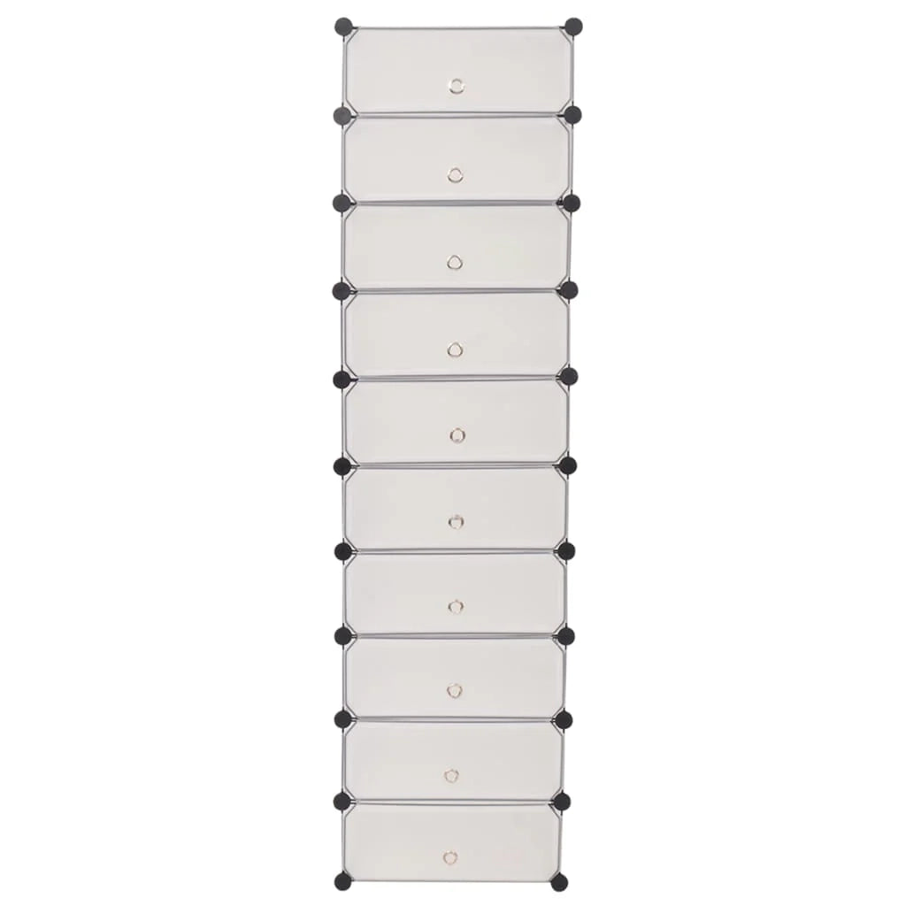 Scarpiera mobile contenitore per scarpe mobile ingresso/corridoio/soggiorno con 10 scomparti bianco 02_0021402