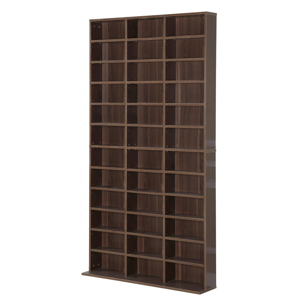 Mobile Porta CD con 36 Scomparti ¨C zephmum ¨C 102x23.5x195 cm, Legno, Marrone