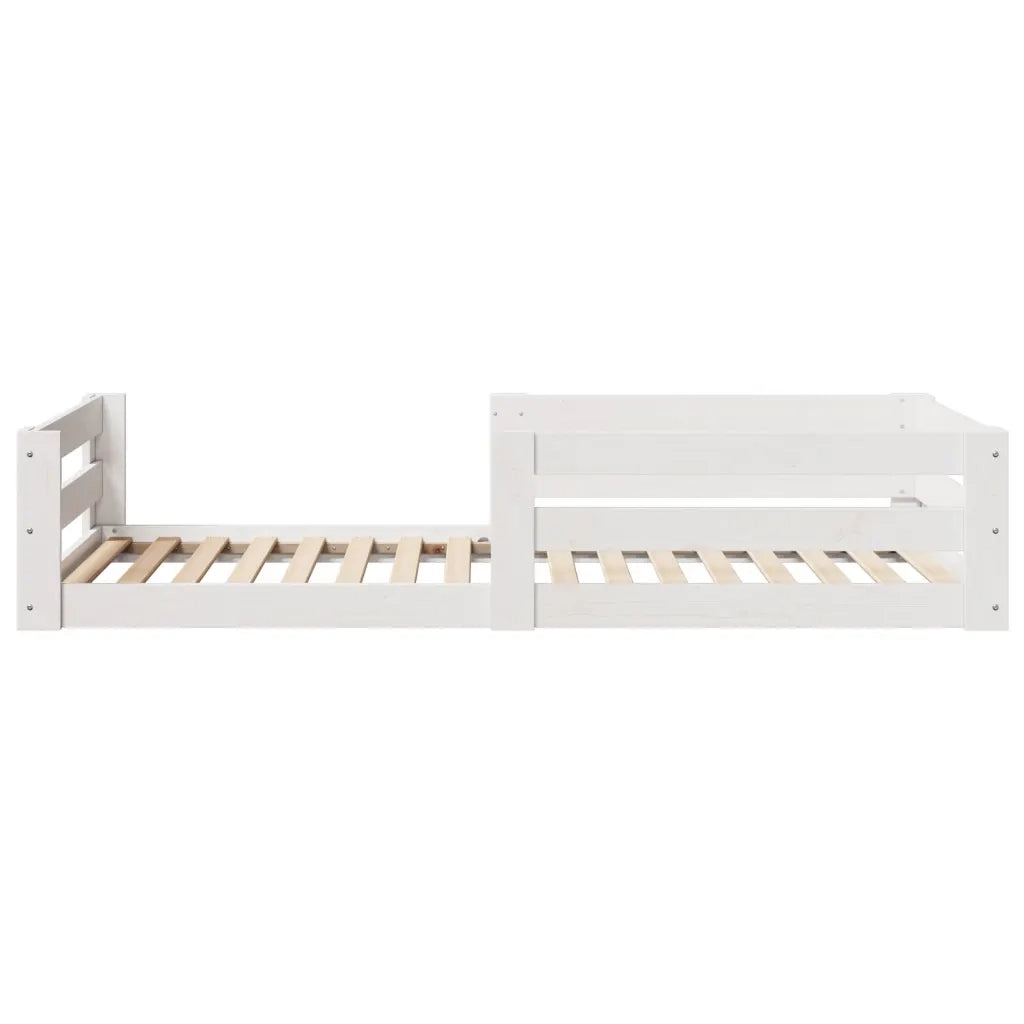Giroletto senza Materasso Bianco 80x200 cm Legno Massello Pino