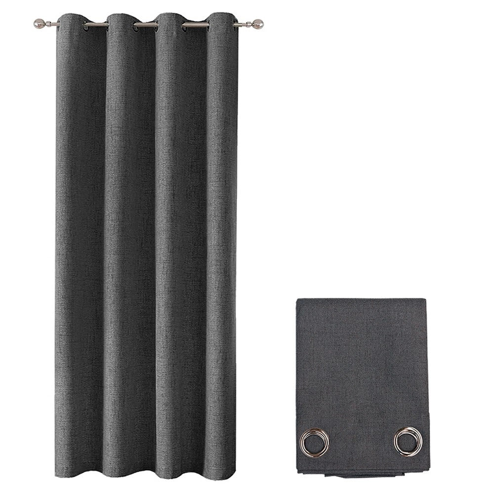 Tenda 100% Oscurante Porta Finestra 1 Pannello 140x280 Cm Isolante Termica Coprente Moderna Antracite