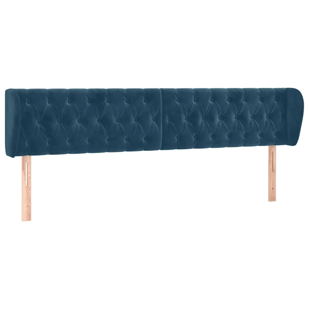 Testiera ad Orecchio Blu Scuro 203x23x78/88 cm in Velluto 3117550