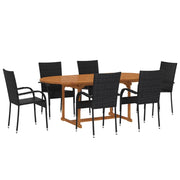 Set da pranzo da giardino per esterni da 7 pezzi mobili in vimini e resina di vimini nero 02_0014054