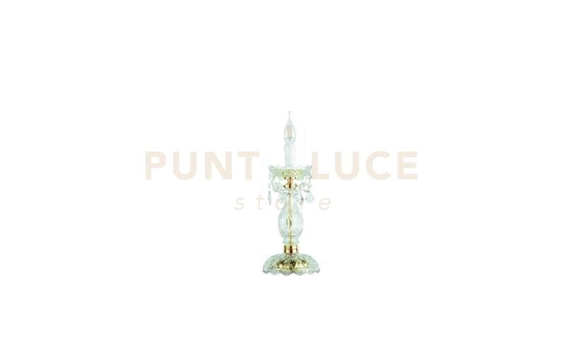 LUMETTO OPERA 1 LUCE CRISTALLO E ORO ATTACCO E14 H.35CM