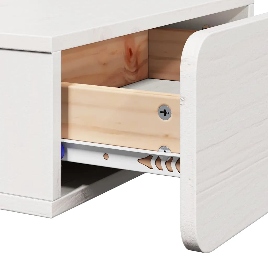 Comodino Bianco 44 x 32,5 x 40 cm Legno di pino massello 873489