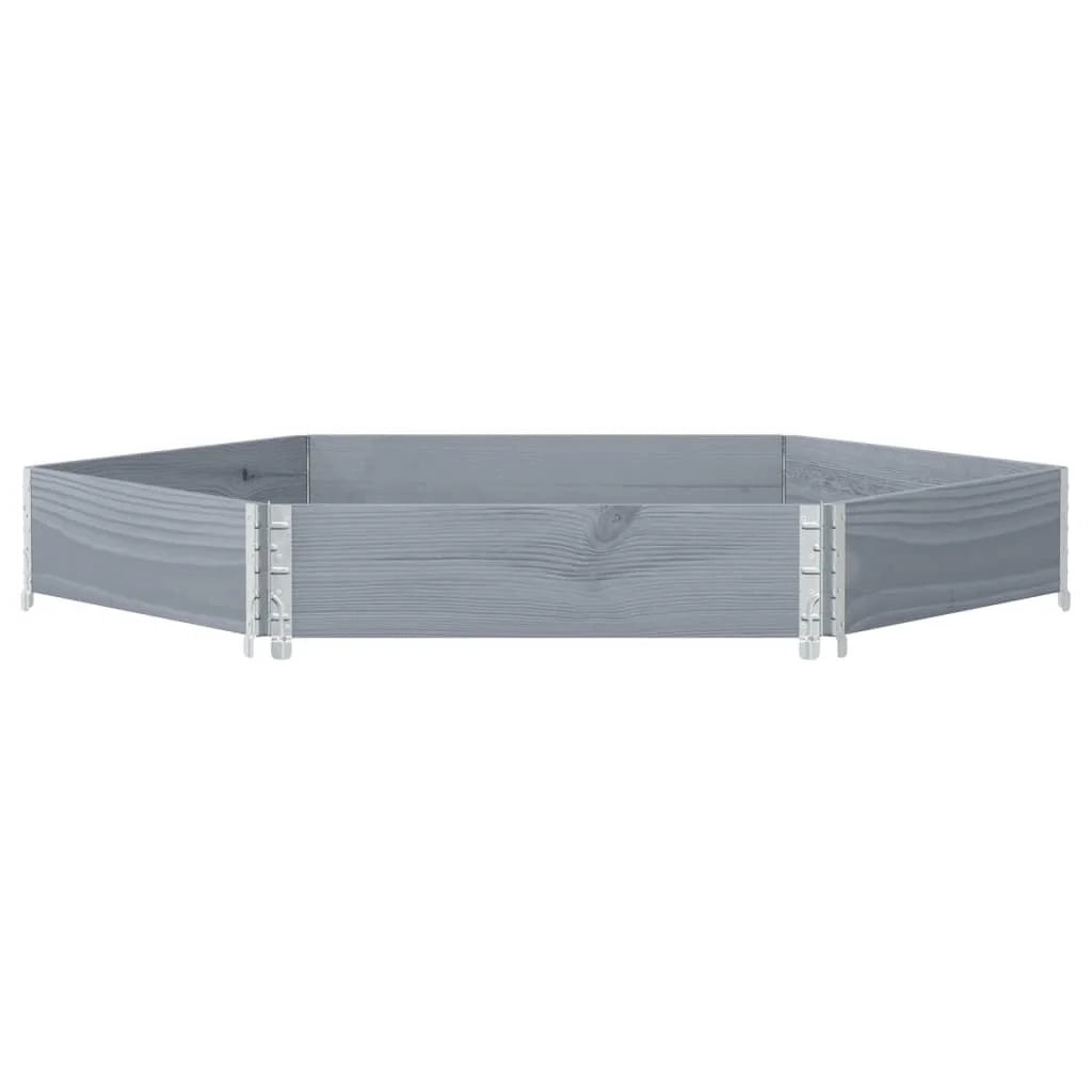 Fioriera/aiuola esagonale per piante fiori terrazza e giardino 160 x 160 cm legno di pino massiccio grigio 02_0039880