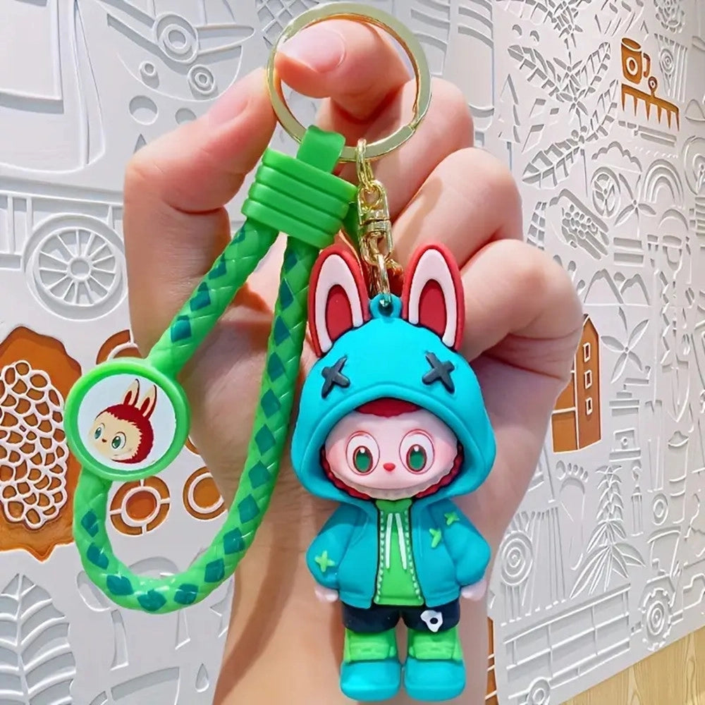 Trade Shop - 1 Portachiavi Con Personaggio Cartoni Animati Labubu Resistente In Silicone Plastica -