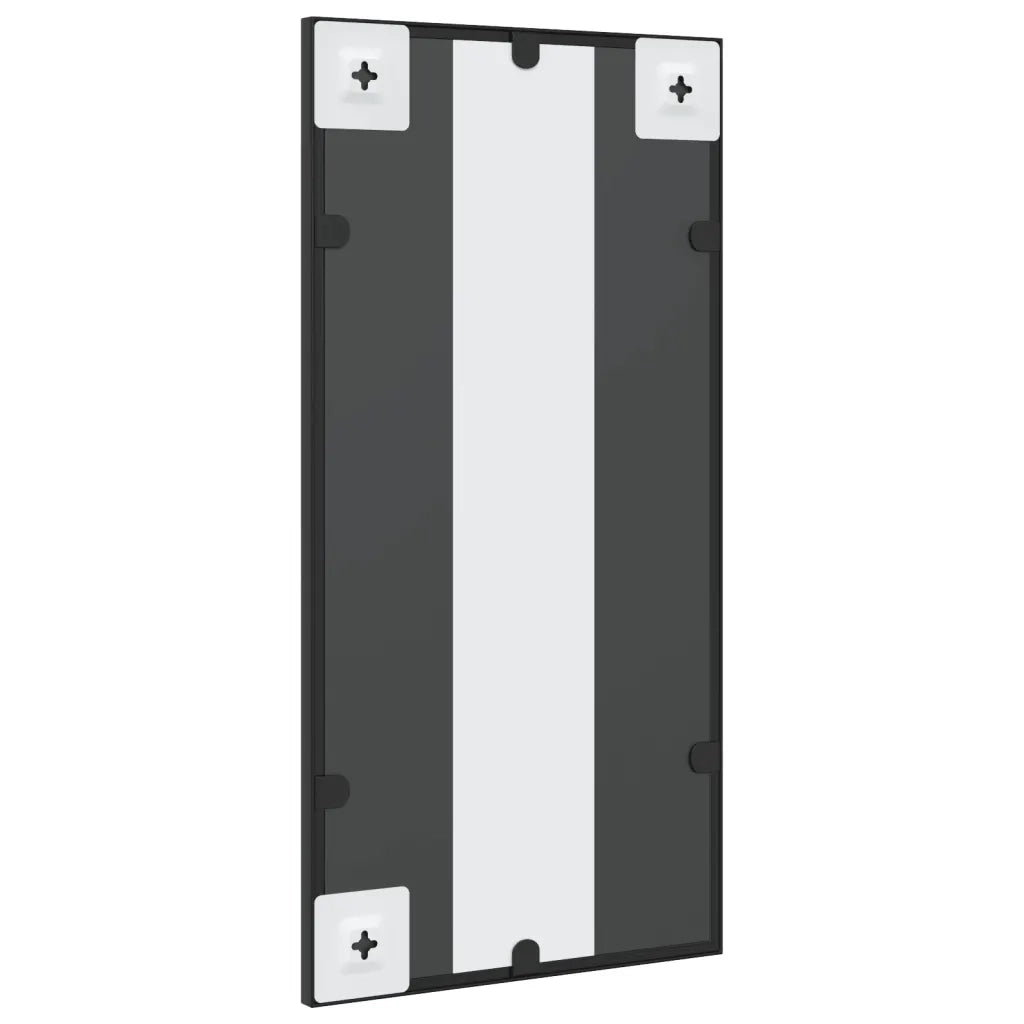 Specchio da Parete Nero 30x60 cm Rettangolare in Ferro 358628