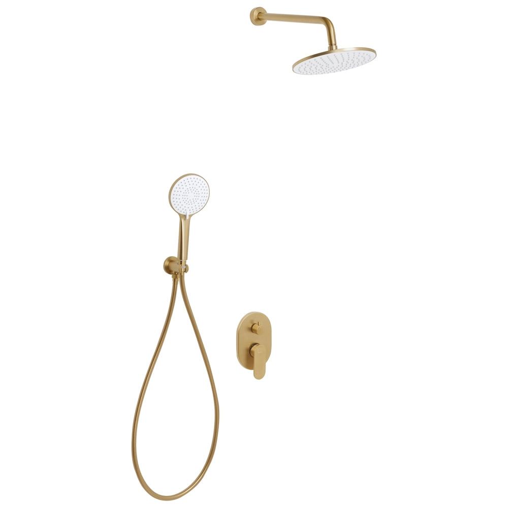 Set doccia a incasso in ottone oro 3 modalità di getto a pioggia Funzione doccia a parete Sistema doccia a sospensione Stile moderno