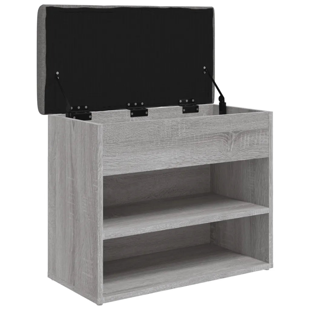 Panca Porta Scarpe Grigio Sonoma 62x32x50 cm Legno Multistrato
