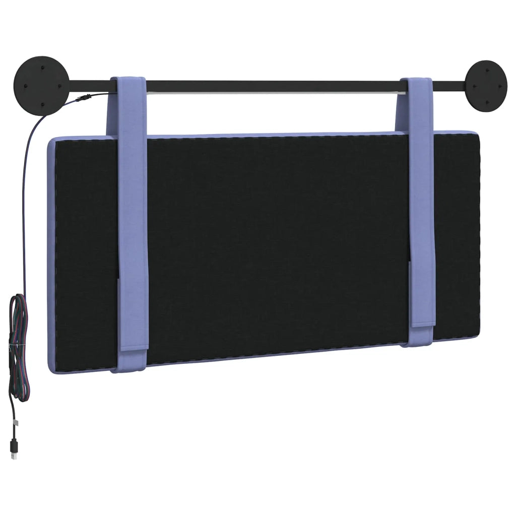 Testiera | Testata sospesa Con luce LED Blu jeans Tessuto