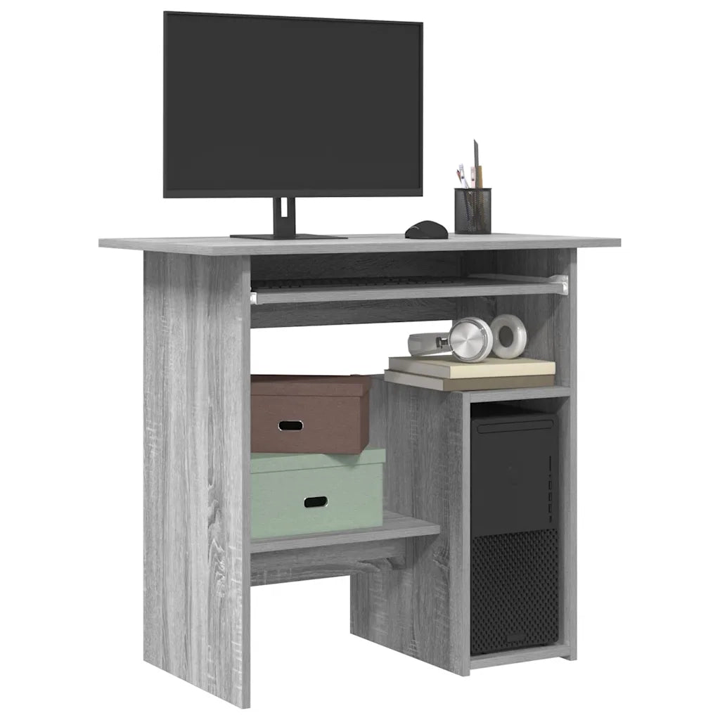 Scrivania | Tavolo da Ufficio Grigio Sonoma 80x45x74 cm in Legno Multistrato