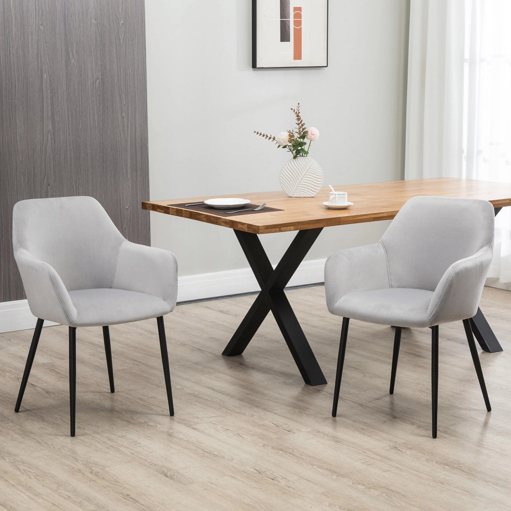 Set Sedie da Pranzo ¨C zephmum ¨C Grigio Chiaro 54x57x80 cm