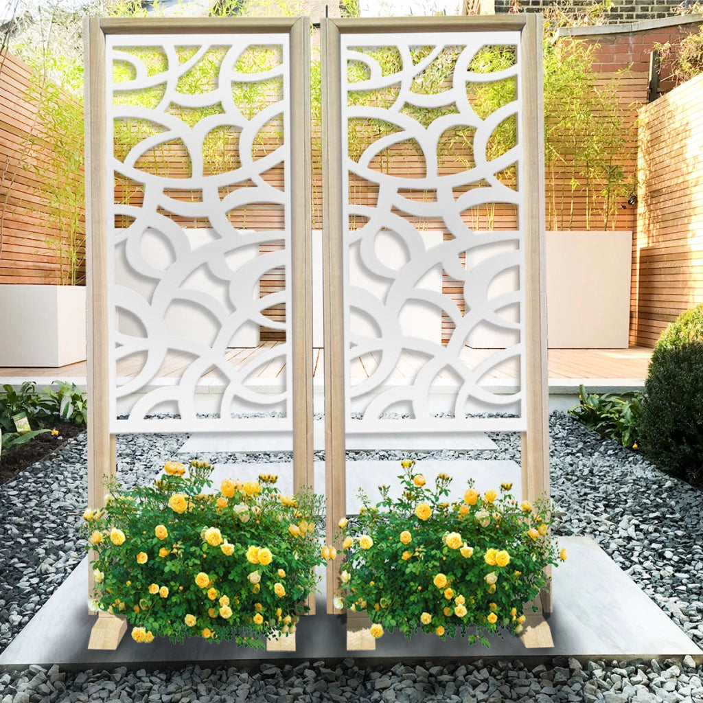ROOTS - Separè - Paravento modulabile - 70x190cm - in Legno e PVC Colore: bianco