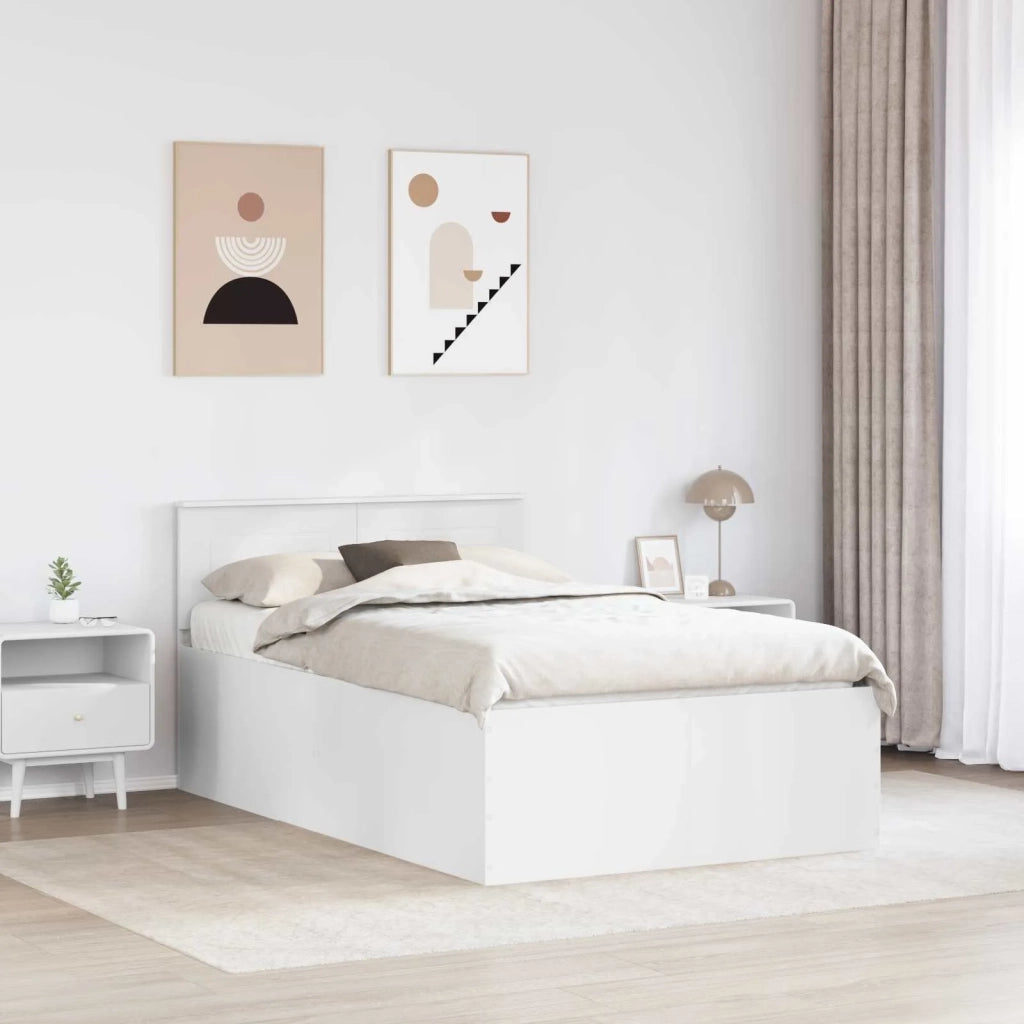 Struttura del letto Bianco 135 x 190 cm Legno multistrato