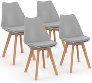 Set di 4 sedie da pranzo grigio chiaro SARA