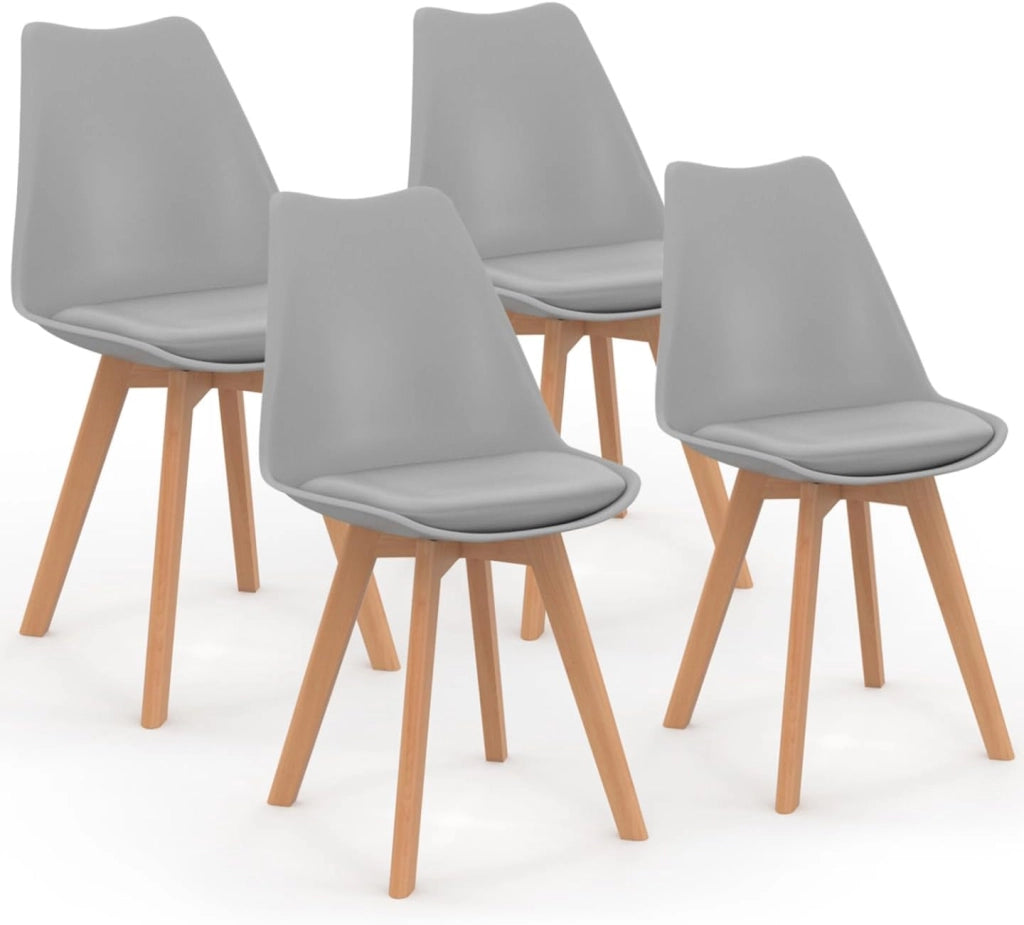 Set di 4 sedie da pranzo grigio chiaro SARA