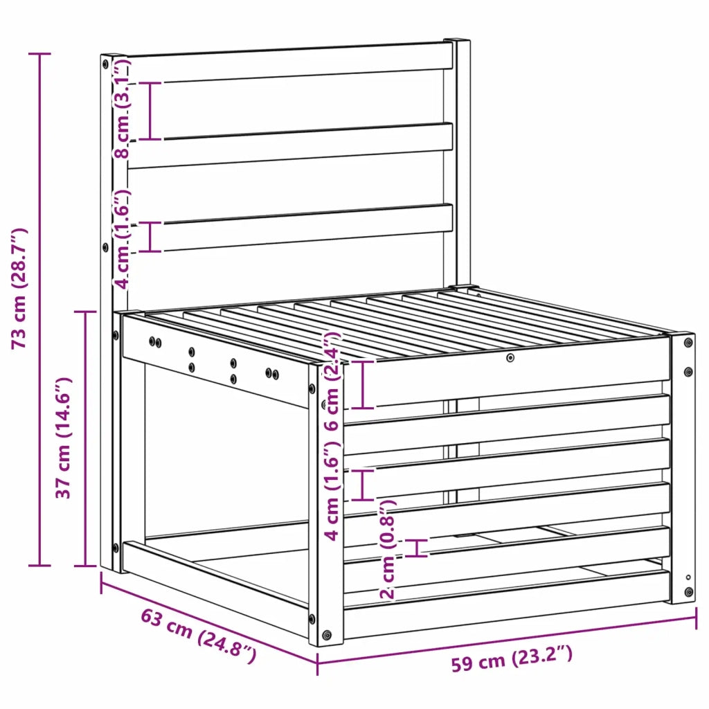 Set divani 3 pcs Naturale Legno di Acacia Massello 3374274