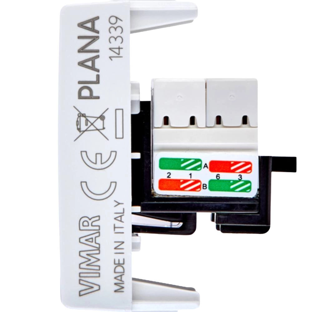 Vimar plana 14339.6 rj45 netsafe cat6 utp 110 bianco