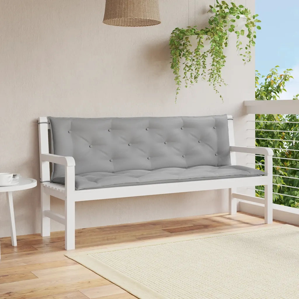 Cuscini per Panca 2 pz Grigi 150x50x7 cm in Tessuto Oxford 315017